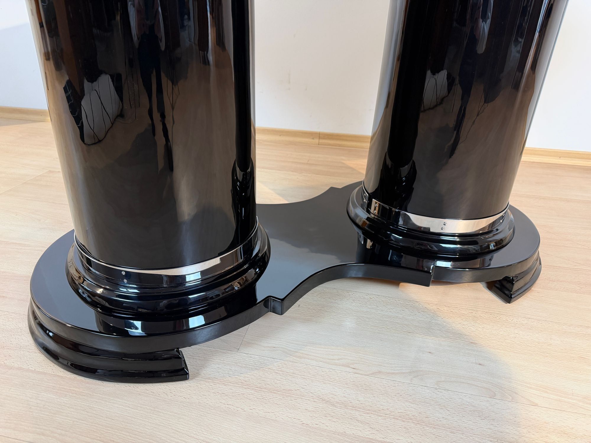 Art Deco Dining Table, Black Piano Lacquer, France, circa 1930 - Image 6