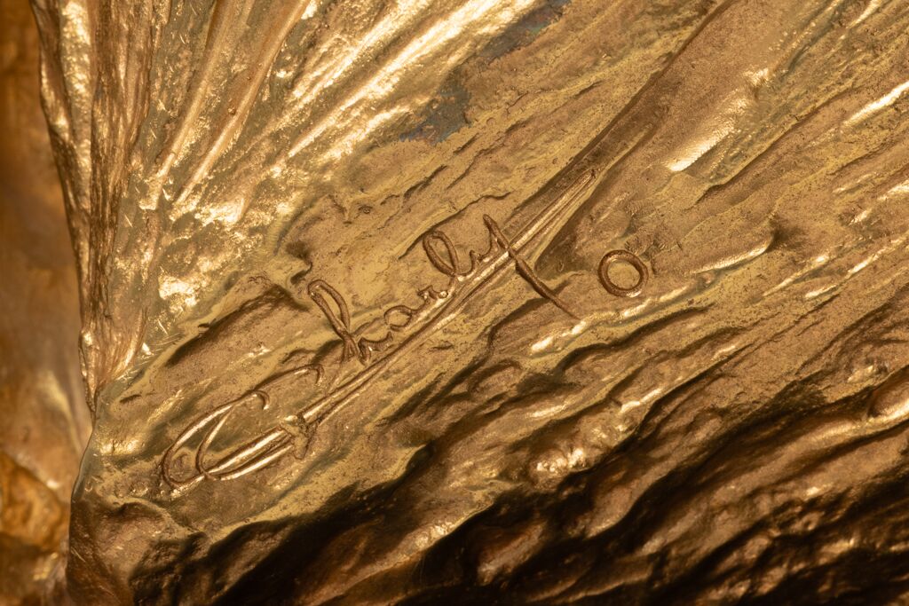 Chrystiane Charles Bronze Lamp, for Maison Charles, Signed - Image 7